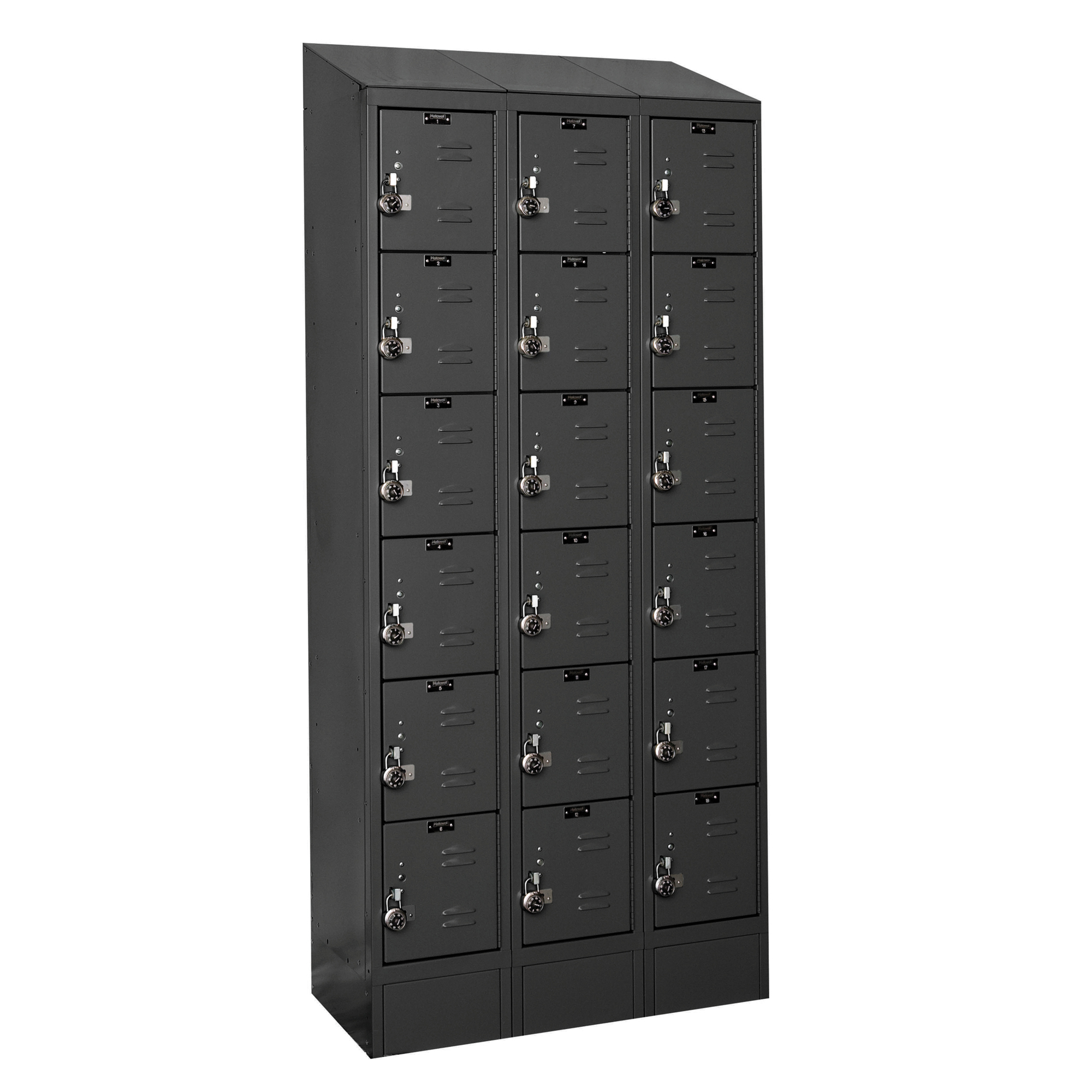 Hallowell, Six Tier ReadyBuilt Locker, Height 84 in, Width 36 in, Color Black, Model# URB3288-6ASB-ME
